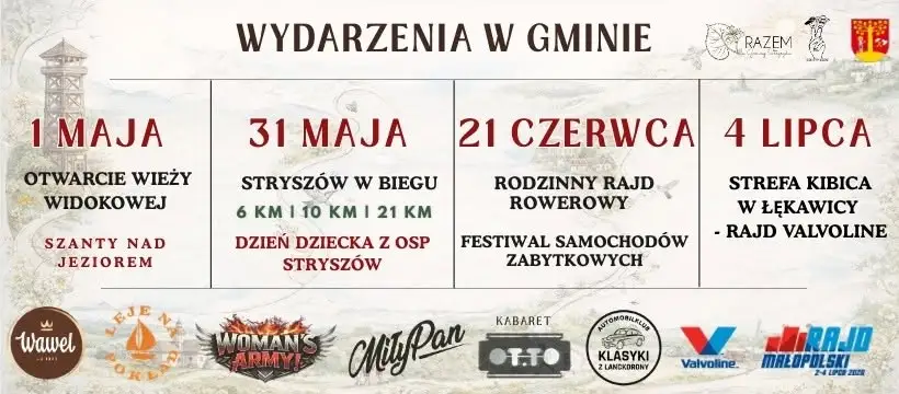 Lato w Gminie Stryszów: otwarcie wieży, biegi, festyny i rajdy