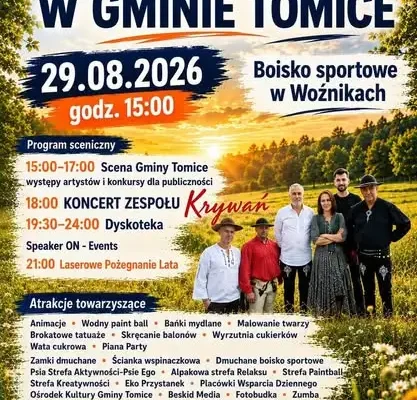 Pożegnanie Lata w Gminie Tomice: koncert, dyskoteka i laserowe show w Woźnikach
