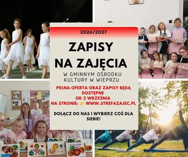 Rusza rekrutacja na zajęcia w GOK Wieprz – co przygotowano na nowy sezon?
