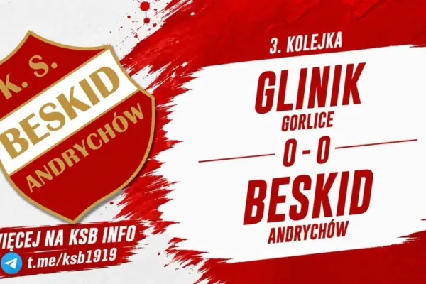 Remis bez bramek, ale z emocjami: Beskid Andrychów dzieli się punktami z Glinikiem Gorlice