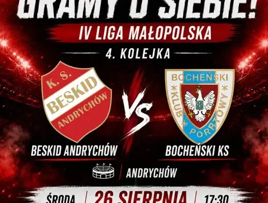 Trzy domowe mecze Beskidu Andrychów w 11 dni – zacznij od starcia z Bocheńskim KS