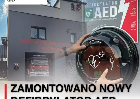 Wieprz: AED przy remizie OSP – automatyczny defibrylator ratujący życie