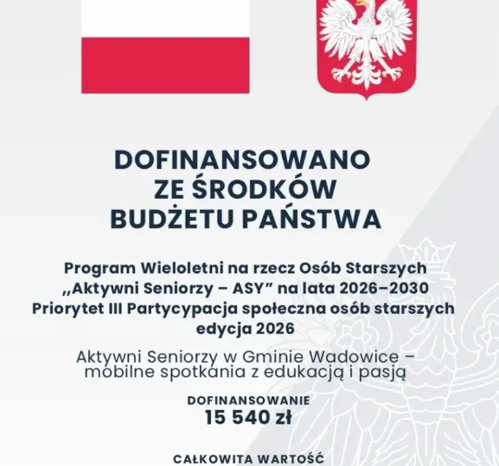 Seniorzy z Gminy Wadowice z dofinansowaniem na mobilne spotkania i przejazdy kolejką