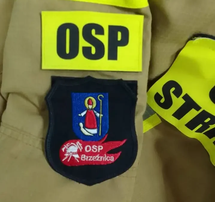 OSP Brzeźnica interweniowała przy pochylonym drzewie i zwisającym kablu