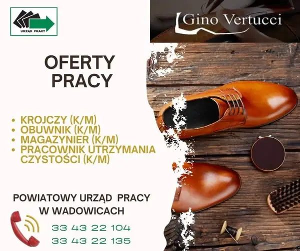 Gino Vertucci zatrudni krojczych, obuwników, magazyniera i pracownika utrzymania czystości