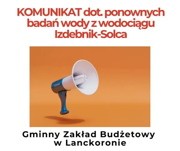 Gmina Lanckorona: ponowne badania wody z wodociągu Izdebnik-Solca