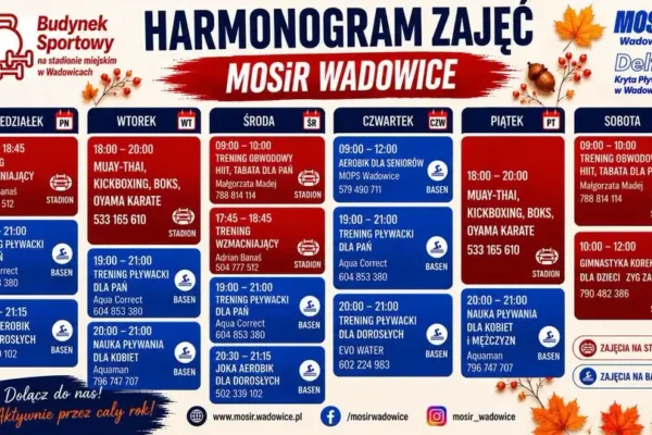 MOSiR Wadowice: wieczorne zajęcia sportowe dla dzieci, dorosłych i seniorów