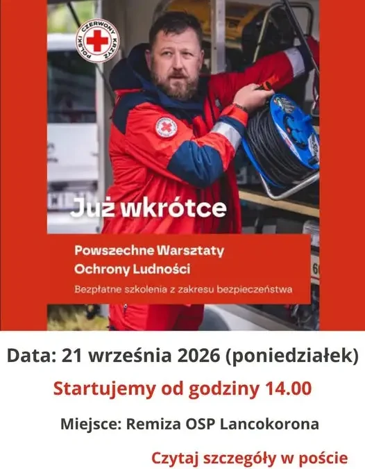 Gmina Lanckorona zaprasza na bezpłatne warsztaty ochrony ludności PCK