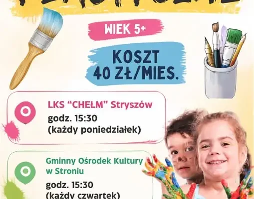 Warsztaty plastyczne dla dzieci w Stryszowie i Stroniu – start 21 września