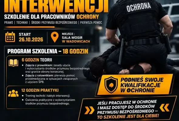 Wadowice: rusza cykl szkoleń z taktyki i technik interwencji dla służb i ochrony