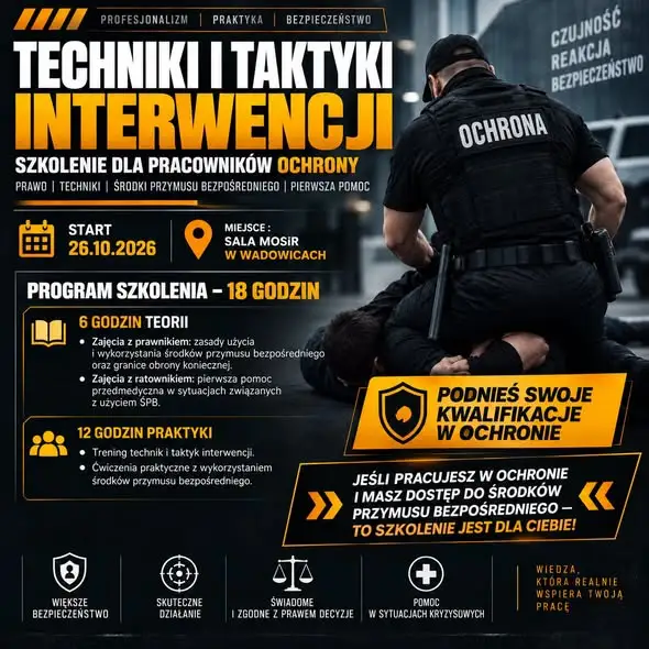 Wadowice: rusza cykl szkoleń z taktyki i technik interwencji dla służb i ochrony