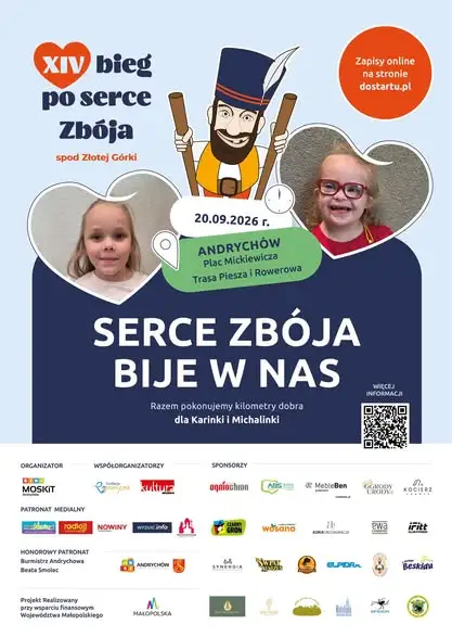 XIV Bieg po Serce Zbója spod Złotej Górki w Andrychowie – pomagamy Michalince i Karince