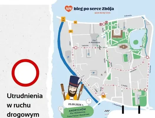 XIV Bieg po Serce Zbója spod Złotej Górki – utrudnienia w centrum Andrychowa