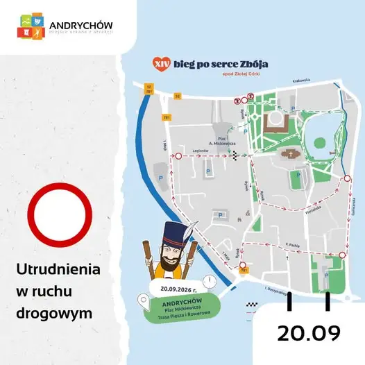 XIV Bieg po Serce Zbója spod Złotej Górki – utrudnienia w centrum Andrychowa