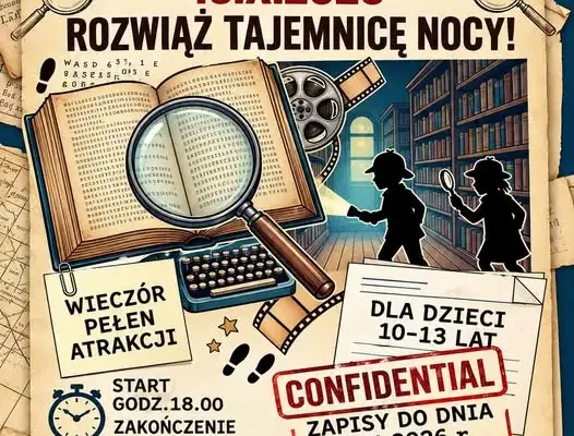 Noc Bibliotek 2026 w Kalwarii Zebrzydowskiej – detektywistyczna przygoda dla dzieci