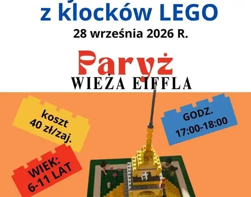 Kreatywne budowanie z LEGO w GOK Stronie – tym razem wieża Eiffla