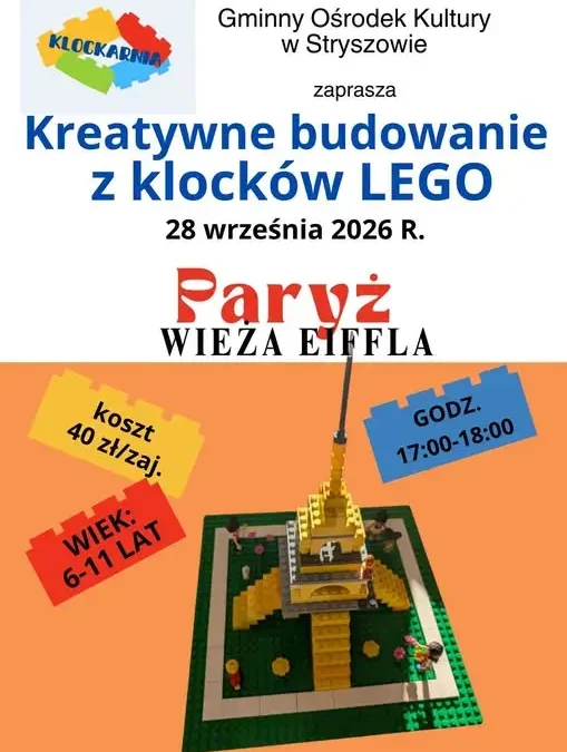Kreatywne budowanie z LEGO w GOK Stronie – tym razem wieża Eiffla
