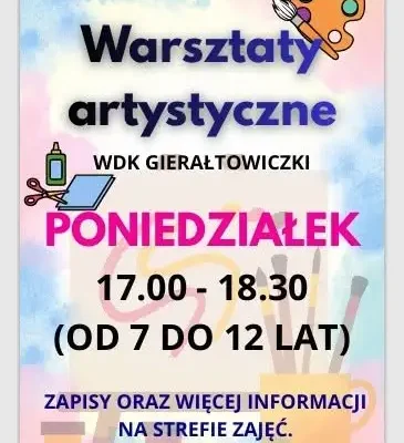 WDK Gierałtowiczki zaprasza na warsztaty artystyczne i kulinarne