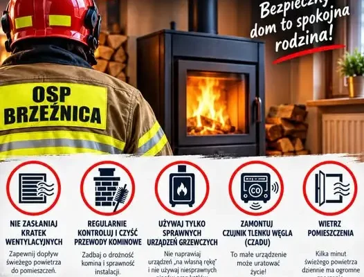 Sezon grzewczy 2026/2027: strażacy z OSP Brzeźnica apelują o przegląd pieców i czujniki czadu