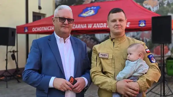 Strażacka kawa w OSP Andrychów z wizytą starosty wadowickiego