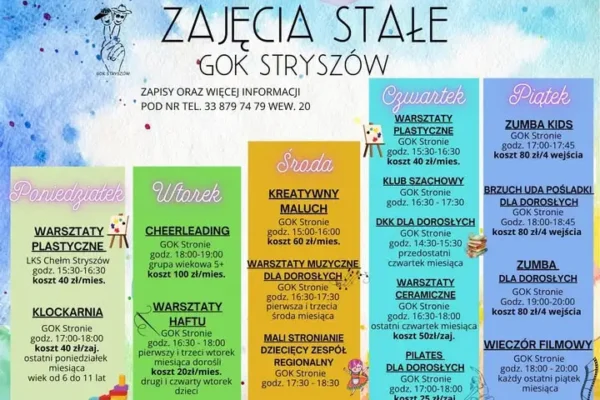 GOK Stryszów ogłasza zajęcia stałe na sezon 2026/2027 – zapisy już trwają