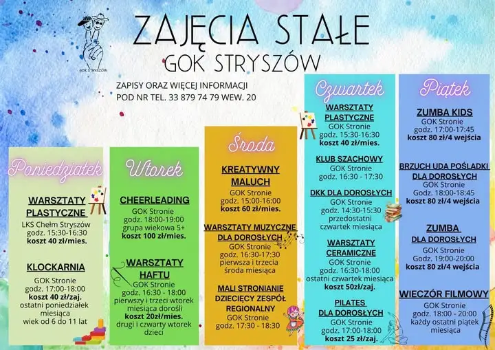 GOK Stryszów ogłasza zajęcia stałe na sezon 2026/2027 – zapisy już trwają