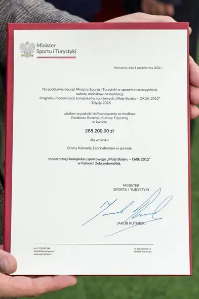 Kalwaria Zebrzydowska z dofinansowaniem na modernizację Orlika