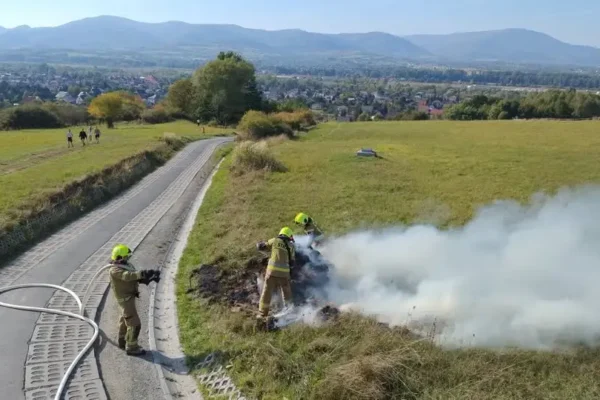 Pożar balotu siana w Wieprzu – interweniowała OSP Wieprz