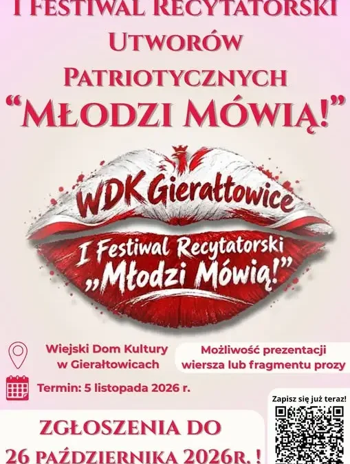 I Festiwal Recytatorski „Młodzi mówią!” w Gminie Wieprz – trwają zapisy