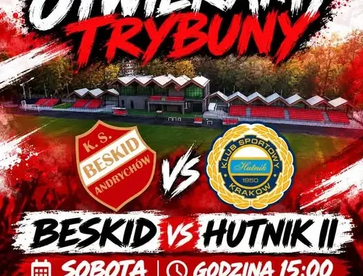 Nowe trybuny na stadionie Beskidu Andrychów otwarte – pierwszy mecz już w sobotę