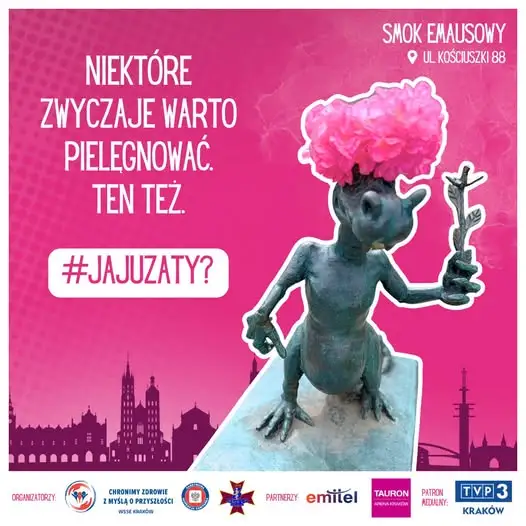 Różowy październik w Małopolsce: Smok Emausowy przypomina o profilaktyce raka piersi