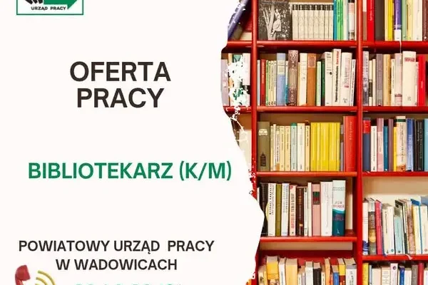 Wadowicka Biblioteka Publiczna szuka bibliotekarza – oferta pracy