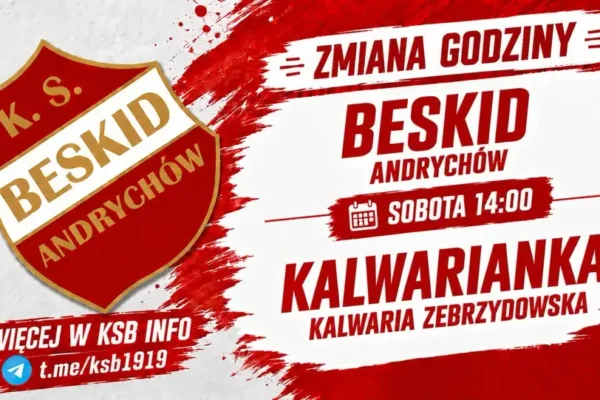 Mecz Beskidu z Kalwarianką w sobotę o godzinie 14:00