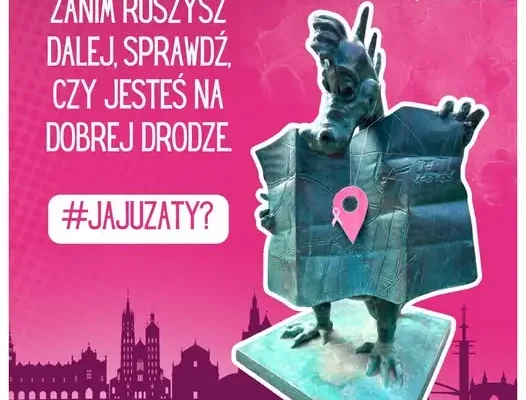 Różowy smok w Krakowie przypomina o profilaktyce raka piersi