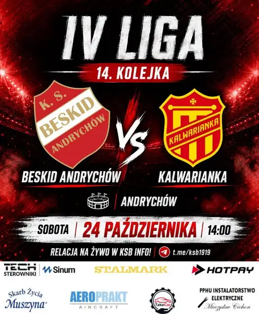 Beskid Andrychów dziś o 14:00 zmierzy się z Kalwarianką Kalwaria Zebrzydowska