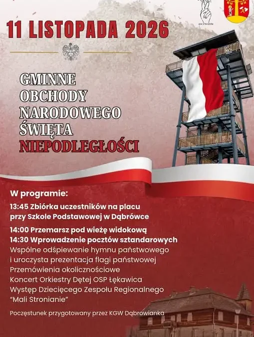 Gminne obchody 11 Listopada w Dąbrówce – program uroczystości