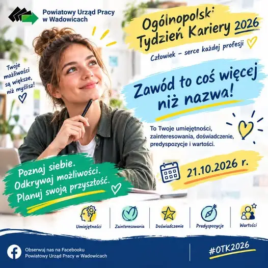 Ogólnopolski Tydzień Kariery 2026 w Wadowicach – zawód to coś więcej niż nazwa
