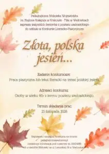 Konkurs „Złota, polska jesień…” czeka na seniorów z powiatu wadowickiego